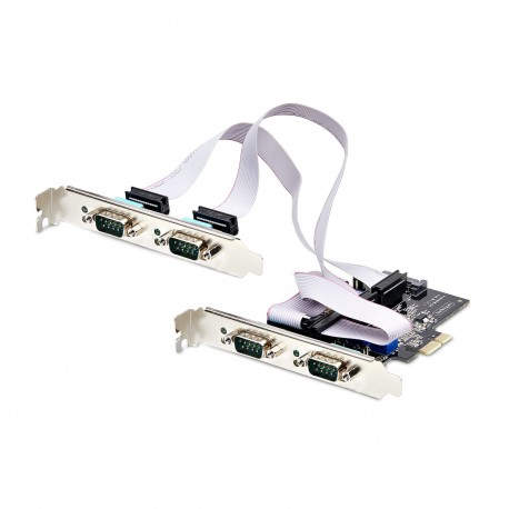 StarTech.com Tarjeta Serie PCI Express de 4 Puertos DB9 - Serial RS232/RS422/RS485