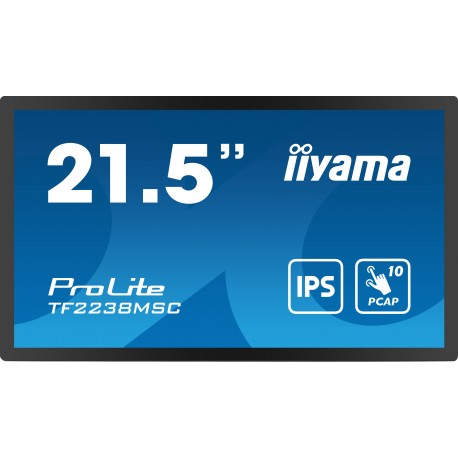 iiyama PROLITE Pizarra de caballete digital 55,9 cm (22'') LED 600 cd / m² Full HD Negro Pantalla táctil