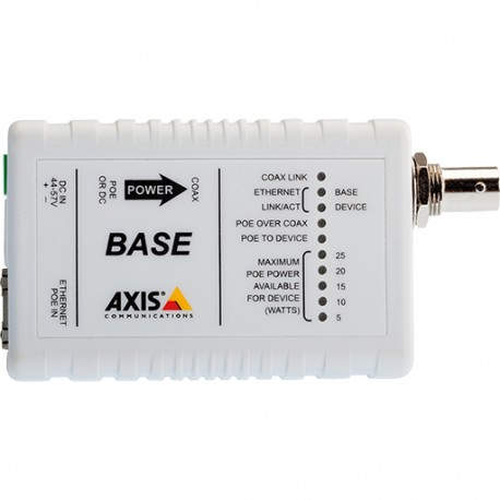 Axis Base de PoE+ a través de cable coaxial T8641
