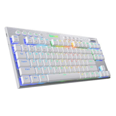 REDRAGON - REDRAGON K621W-RGB-SP RD teclado USB + RF Wireless + Bluetooth QWERTY Español Plata, Blanco - k621w-rgb-sp rd