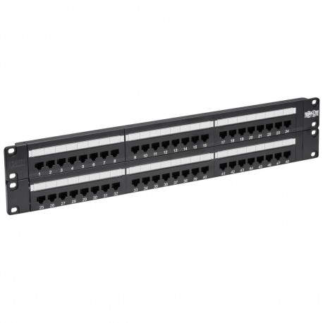 Tripp Lite N252-048 Panel de Conexiones Cat5 / Cat6 110 de 48 Puertos, para Instalación en 2U de Rack, 568B, Ethernet RJ45