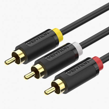 Vention Cable Estéreo BCABH/ 3x RCA Macho - 3x RCA Macho/ 2m/ Negro