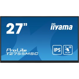 iiyama ProLite T2755MSC-B1 pantalla para PC 68,6 cm (27'') 1920 x 1080 Pixeles Full HD LED Pantalla táctil Mesa Negro