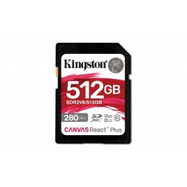 KINGSTON TECHNOLOGY - Kingston Technology Canvas React Plus 512 GB SDXC UHS-II Clase 10 - sdr2v6/512gb