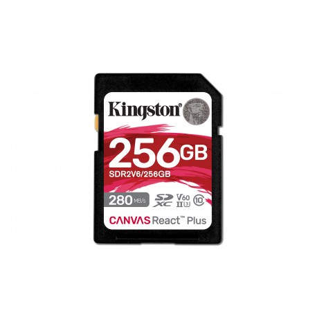 KINGSTON TECHNOLOGY - Kingston Technology Canvas React Plus 256 GB SDXC UHS-II Clase 10 - sdr2v6/256gb