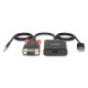 Lindy 38284 adaptador de cable de vídeo VGA (D-Sub) + 3,5mm HDMI + USB Negro