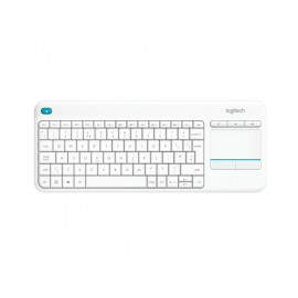Logitech K400 Plus teclado RF inalámbrico QWERTY Internacional de EE.UU. Blanco