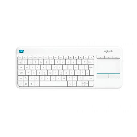 Logitech K400 Plus teclado RF inalámbrico QWERTY Internacional de EE.UU. Blanco