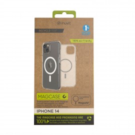 MUVIT - Funda muvit recycletek magsafe para apple iphone 14 transparente - MCBKC0281