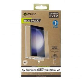 MUVIT - Funda muvit para samsung galaxy s24 ultra + protector de pantalla vidrio templado plano - MCPAK0093