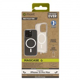 MUVIT - Funda muvit recycletek magsafe para apple iphone 15 pro transparente - MCBKC0295