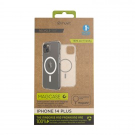 MUVIT - Funda muvit recycletek magsafe para apple iphone 14 plus transparente - MCBKC0283