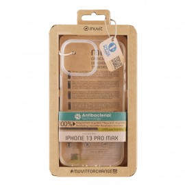 MUVIT - Funda muvit recycletek para apple iphone 13 pro max antibacterias transparente - MCCRS0190