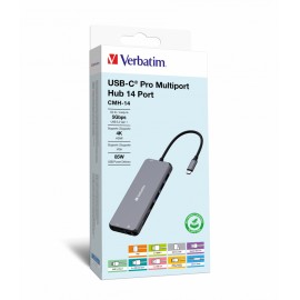 VERBATIM - Verbatim CMH-14 USB Tipo C 5000 Mbit/s Plata - 32154