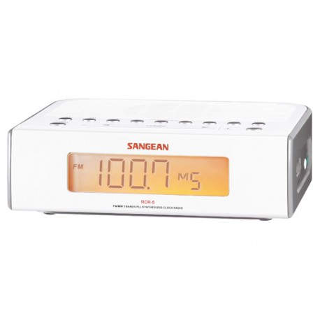SANGEAN - Sangean RCR-5 radio Reloj Plata, Blanco - RCR-5