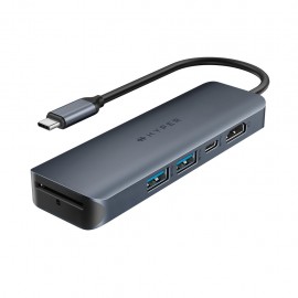 HYPER - HYPER HD4003GL USB 3.2 Gen 1 (3.1 Gen 1) Type-C 10000 Mbit/s Azul, Gris - HD4002GL
