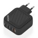AISENS Cargador GaN 100W, 3xUSB-C PD3.0 QC4.0, 1xUSB-A QC3.0, Negro