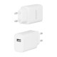 AISENS Cargador USB 10W alta eficiencia, 5V/2A, Blanco