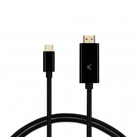 Ksix Cable adaptador USB-C a HDMI , 60Hz, Resolución vídeo 4K, 2m, Negro