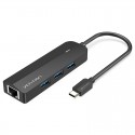 Vention Docking USB Tipo-C TGPBB/ 3xUSB/ 1xRJ45/ 1xUSB Micro B PD/ Negro