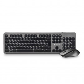 NGS IDOL KIT teclado Ratón incluido RF inalámbrico QWERTY Negro, Plata
