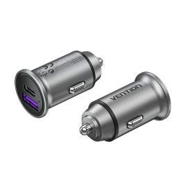 Vention Cargador de Coche FFFH0/ 1xUSB-Tipo C/ 1xUSB/ 30W