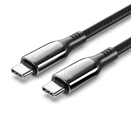 Vention Cable USB 2.0 Tipo-C 5A 100W CTKBAV/ USB Tipo-C Macho - USB Tipo-C Macho/ 1.2m/ Negro