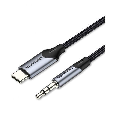Vention Cable Conversor Audio BGKHF/ USB Tipo-C Macho - Jack 3.5 Macho/ 1m/ Gris