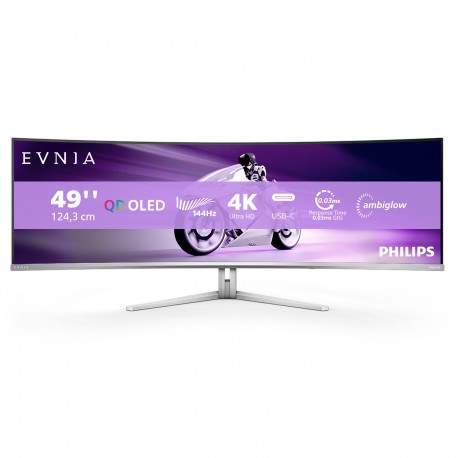 Philips Evnia 8000 49M2C8900L/00 pantalla para PC 124,2 cm (48.9'') 5120 x 1440 Pixeles Dual QHD QDOLED Blanco