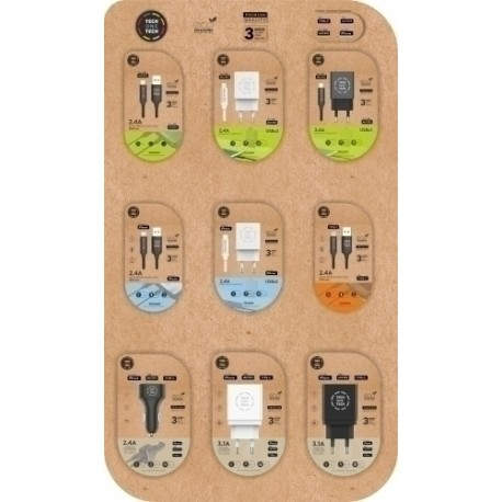 TECH1TECH - CARGADOR TECHONETECH SURTIDO EXP.27 - 400900P