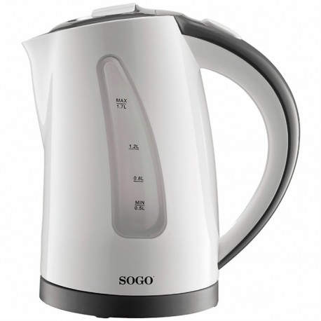 Sogo KET-SS-7710 tetera eléctrica 1,7 L Negro, Blanco