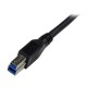 StarTech.com Cable 1m USB 3.0 Super Speed USB B Macho a USB A Macho Acodado en Ángulo a la Derecha - Negro USB3SAB1MRA
