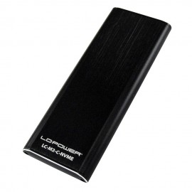 LC-Power LC-M2-C-NVME caja para disco duro externo M.2 Caja externa para unidad de estado sólido (SSD) Negro