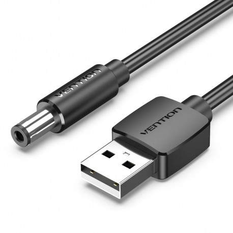 VENTION - Vention Cable Alimentación CEYBF/ USB-A Macho - DC 5.5mm/ 1m/ Negro - CEYBF