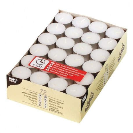 PAPSTAR - Papstar 15230 vela Cilindro Blanco 72 pieza(s) - 15230