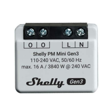 Shelly PM Mini Gen3 Interruptor inteligente 1P Gris