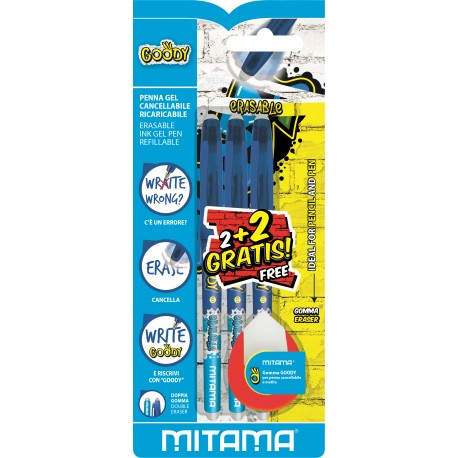 Mitama Penna Cancellabile Blu Goody 2pz Bolígrafo de gel con tapa Azul