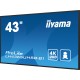 IIYAMA - iiyama LH4365UHSB-B1 pantalla de señalización Diseño de quiosco 108 cm