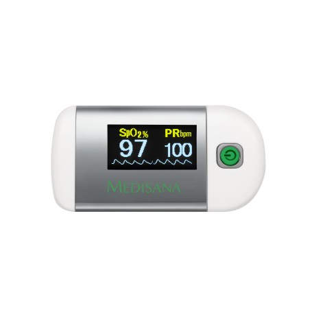 Medisana PM 100 monitor de ritmo cardiaco Dedo Plata, Blanco