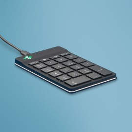 Teclado numérico R-Go Numpad Break, teclado numérico ergonómico con software de pausa, con cable, negro