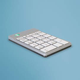 Teclado numérico R-Go Numpad Break, teclado numérico ergonómico con software de pausa, bluetooth, blanco