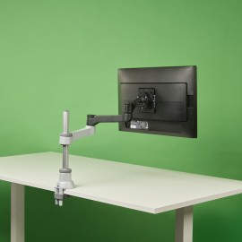 Brazo de monitor R-Go Zepher Single, para un monitor, ajustable, capacidad de carga de 0-8 Kg, 100% circular, negro