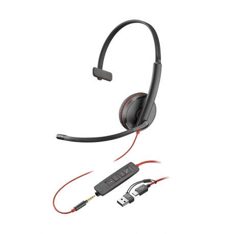 POLY - POLY Blackwire 3215 Auriculares Alámbrico Diadema Oficina/Centro de llamadas USB tipo A Negro