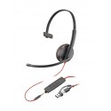 POLY - POLY Blackwire 3215 Auriculares Alámbrico Diadema Oficina/Centro de llamadas USB tipo A Negro