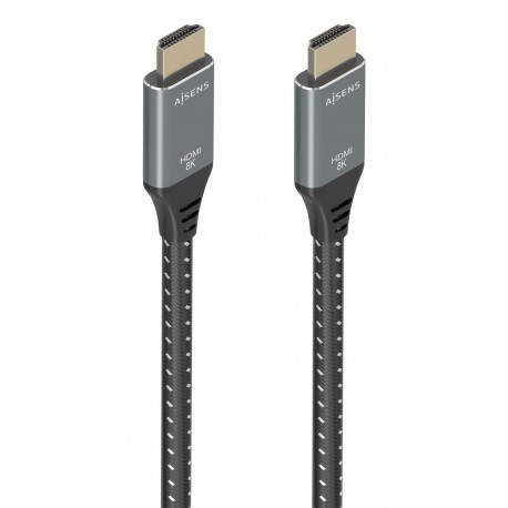 AISENS Cable HDMI V2.1 ultra alta velocidad / HEC 8K@60Hz 48Gbps, A/M-A/M, Gris/Negro, 7.0m