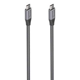 AISENS Cable USB 3.2 Gen2x2 Aluminio 20Gbps 8K@30Hz 5A 100W E-Mark, Tipo USB-C/M-USB-C/M, Gris, 3.0m - A107-0875