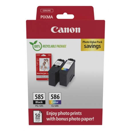 Canon PG-585/CL-586 PVP cartucho de tinta 2 pieza(s) Original Negro, Cian, Magenta, Amarillo