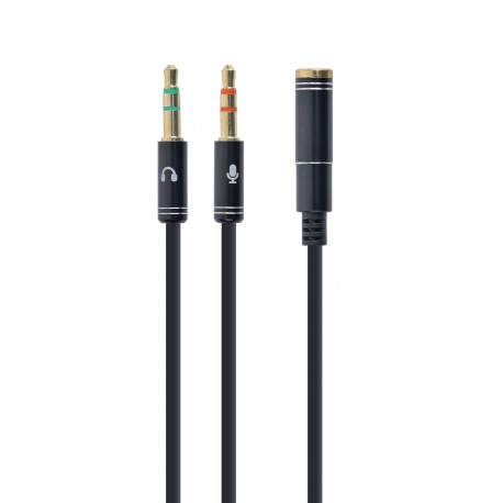 Gembird !Adapter audio stereo 3.5mm mini Jack/4PIN/ cable de audio 0,2 m 3,5mm 2 x 3,5mm Negro