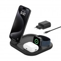 BoostCharge Auriculares, Smartphone, Reloj inteligente Negro USB Cargador inalámbrico Carga rápida Interior