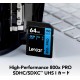 LEXAR 64GB PROFESSIONAL 800X PRO SDXC UHS-I CARDS,  UP TO 150MB/S READ, C10 V30 U3